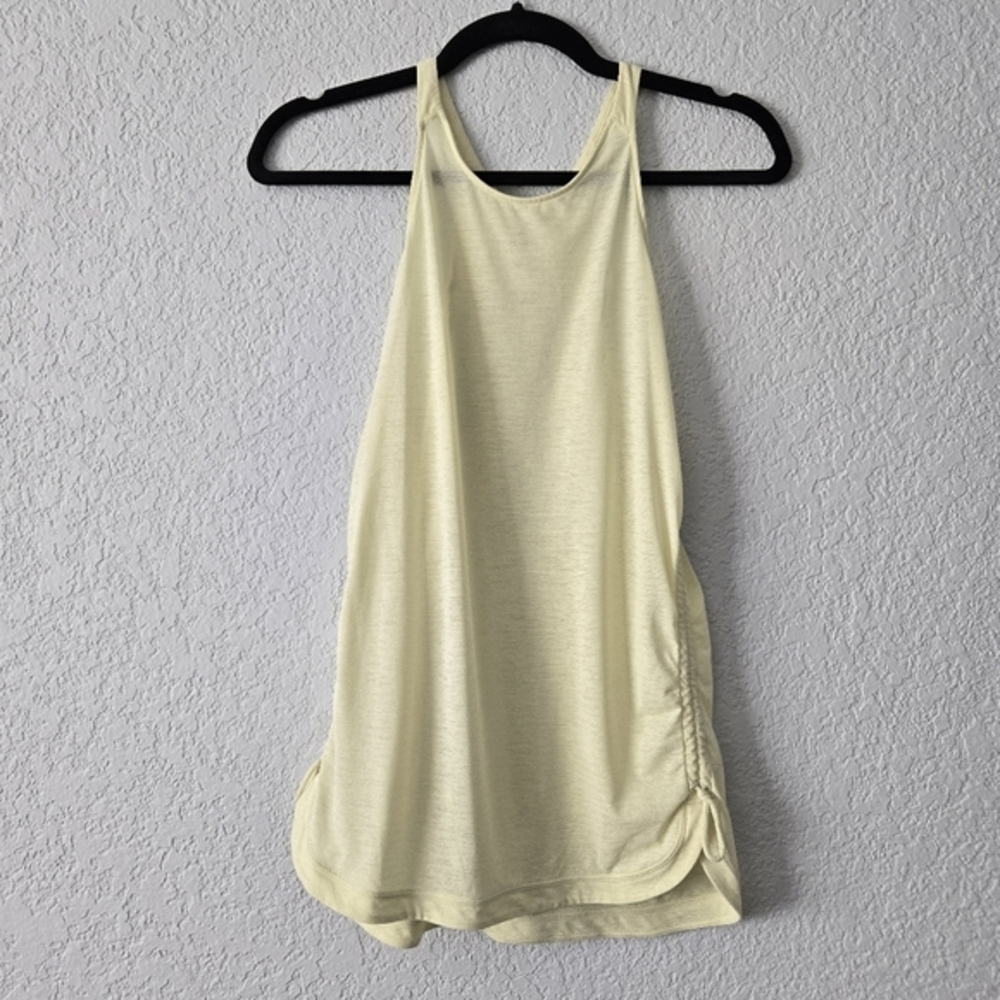 Prana S Yellow Racerback Ruched‎ Side Tank Top